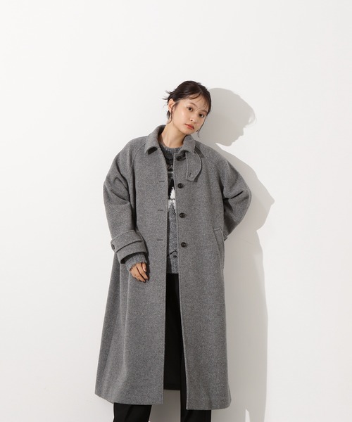 PS/低身長サイズ】ステンカラーロングコート（ステンカラーコート）｜N