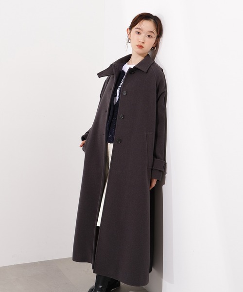 PS/低身長サイズ】ステンカラーロングコート（ステンカラーコート）｜N