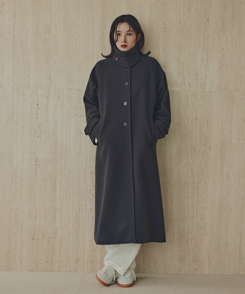 N.（N. Natural Beauty Basic）（エヌエヌナチュラルビューティーベーシック）の「【PS/低身長サイズ】ステンカラーロングコート（ステンカラーコート・レディース・チャコールグレー/グレー/ブラウン・P/S/MEDIUM/SMALL）」の6枚目の写真