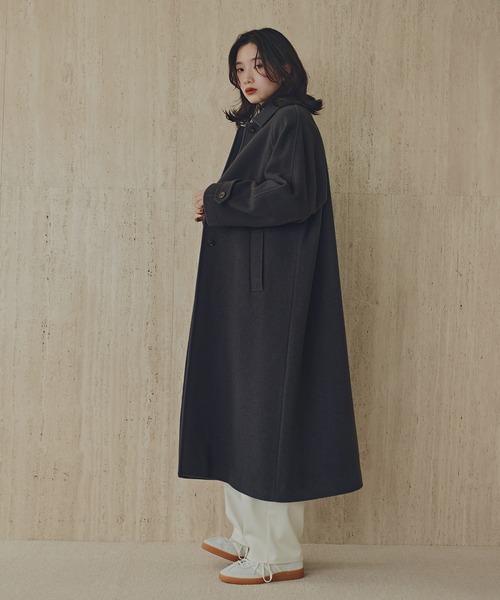 N.（N. Natural Beauty Basic）（エヌエヌナチュラルビューティーベーシック）の「【PS/低身長サイズ】ステンカラーロングコート（ステンカラーコート・レディース・チャコールグレー/グレー/ブラウン・P/S/MEDIUM/SMALL）」の7枚目の写真