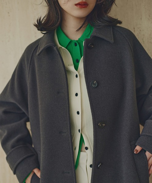 N.（N. Natural Beauty Basic）（エヌエヌナチュラルビューティーベーシック）の「【PS/低身長サイズ】ステンカラーロングコート（ステンカラーコート・レディース・チャコールグレー/グレー/ブラウン・P/S/MEDIUM/SMALL）」の8枚目の写真