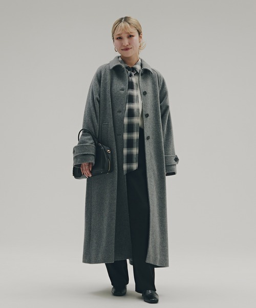 PS/低身長サイズ】ステンカラーロングコート（ステンカラーコート）｜N