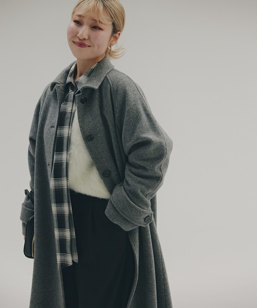 N.（N. Natural Beauty Basic）（エヌエヌナチュラルビューティーベーシック）の「【PS/低身長サイズ】ステンカラーロングコート（ステンカラーコート・レディース・チャコールグレー/グレー/ブラウン・P/S/MEDIUM/SMALL）」の11枚目の写真