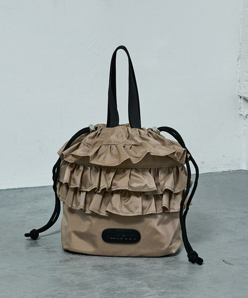 NOMINE（ノミネ）の「【MISFITS】2WAYフリル 巾着 トートバッグ（トートバッグ・レディース・ブラック/グレイッシュベージュ/ダークオレンジ・フリー）」の3枚目の写真