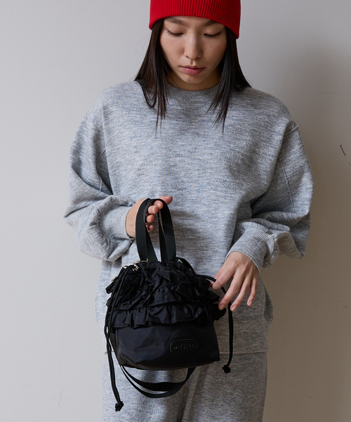 NOMINE（ノミネ）の「【MISFITS】2WAYフリル 巾着 トートバッグ（トートバッグ・レディース・ブラック/グレイッシュベージュ/ダークオレンジ・フリー）」の7枚目の写真