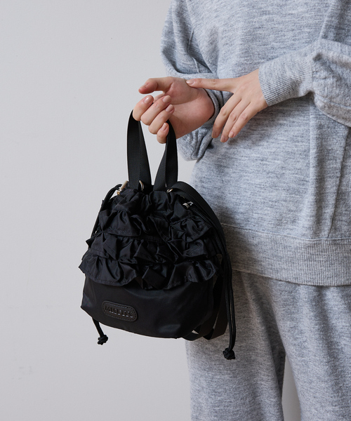 NOMINE（ノミネ）の「【MISFITS】2WAYフリル 巾着 トートバッグ（トートバッグ・レディース・ブラック/グレイッシュベージュ/ダークオレンジ・フリー）」の8枚目の写真