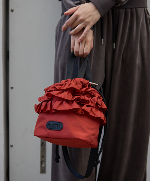 NOMINE（ノミネ）の「【MISFITS】2WAYフリル 巾着 トートバッグ（トートバッグ・レディース・ブラック/グレイッシュベージュ/ダークオレンジ・フリー）」の13枚目の写真
