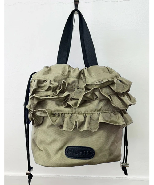 NOMINE（ノミネ）の「【MISFITS】2WAYフリル 巾着 トートバッグ（トートバッグ・レディース・ブラック/グレイッシュベージュ/ダークオレンジ・フリー）」の19枚目の写真