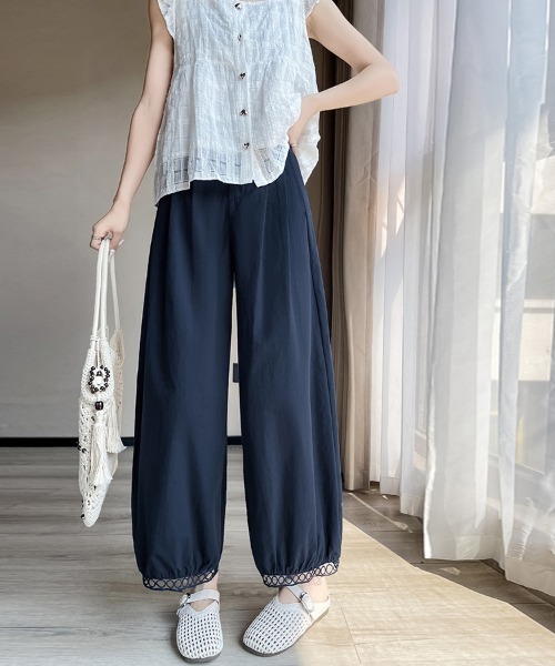ReRe(リリ)の「裾レースワイドパンツ(その他パンツ・レディース・ネイビー/ライトグレー/ホワイト・MEDIUM)」の19枚目の写真