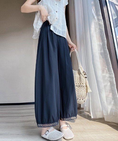 ReRe(リリ)の「裾レースワイドパンツ(その他パンツ・レディース・ネイビー/ライトグレー/ホワイト・MEDIUM)」の20枚目の写真