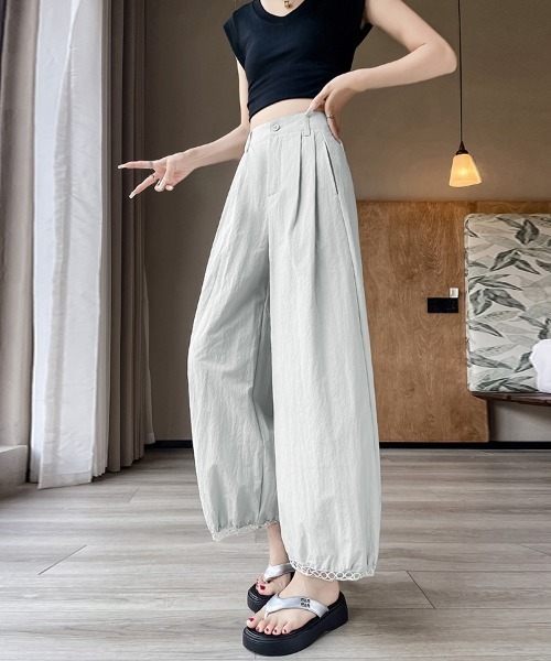 ReRe(リリ)の「裾レースワイドパンツ(その他パンツ・レディース・ネイビー/ライトグレー/ホワイト・MEDIUM)」の14枚目の写真