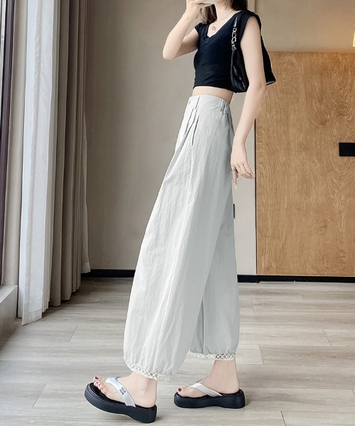 ReRe(リリ)の「裾レースワイドパンツ(その他パンツ・レディース・ネイビー/ライトグレー/ホワイト・MEDIUM)」の17枚目の写真