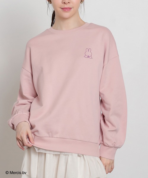 Honeys（ハニーズ）の「ミッフィー／ゆるトップス（スウェット・レディース・アイボリー/オートミール/スミクロ/モカ/ピンク・L/LL/M/S）」の9枚目の写真