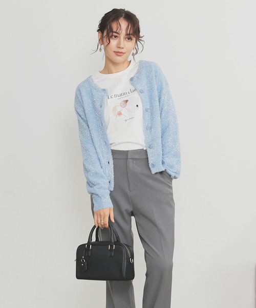 ラメ入りフェザーカーデ（カーディガン/ボレロ）｜GLACIER lusso