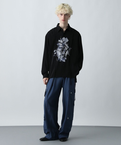 HARE（ハレ）の「スミフラワーコードシャツ(HARE)（シャツ/ブラウス・メンズ・オフホワイト/ブラック/ネイビー・FREE）」の7枚目の写真