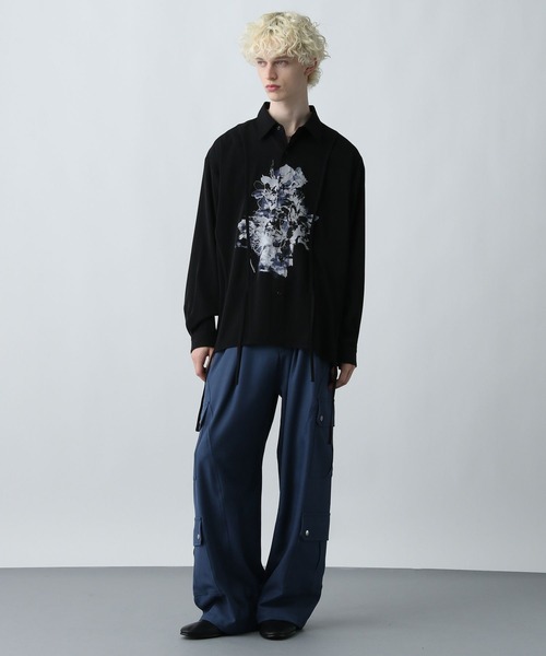 HARE（ハレ）の「スミフラワーコードシャツ(HARE)（シャツ/ブラウス・メンズ・オフホワイト/ブラック/ネイビー・FREE）」の8枚目の写真