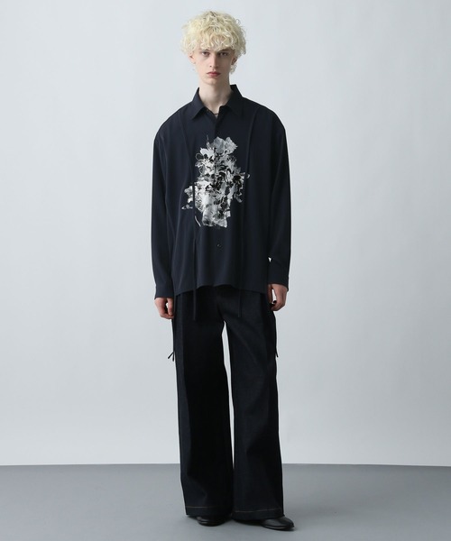 HARE（ハレ）の「スミフラワーコードシャツ(HARE)（シャツ/ブラウス・メンズ・オフホワイト/ブラック/ネイビー・FREE）」の9枚目の写真