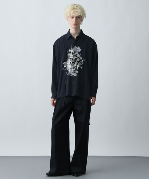 HARE（ハレ）の「スミフラワーコードシャツ(HARE)（シャツ/ブラウス・メンズ・オフホワイト/ブラック/ネイビー・FREE）」の10枚目の写真