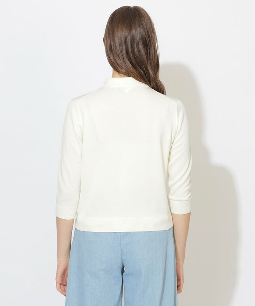 BLUE LABEL CRESTBRIDGE（ブルーレーベルクレストブリッジ）の「【WEB限定】コットンブレンドアーガイルニット（ニット/セーター・レディース・オフホワイト・38）」の4枚目の写真