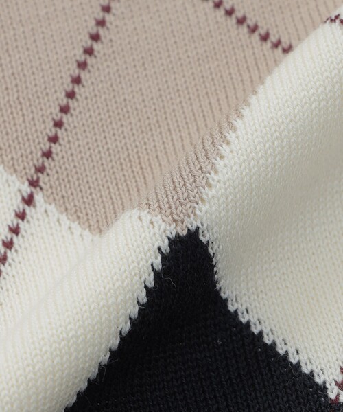 BLUE LABEL CRESTBRIDGE（ブルーレーベルクレストブリッジ）の「【WEB限定】コットンブレンドアーガイルニット（ニット/セーター・レディース・オフホワイト・38）」の6枚目の写真