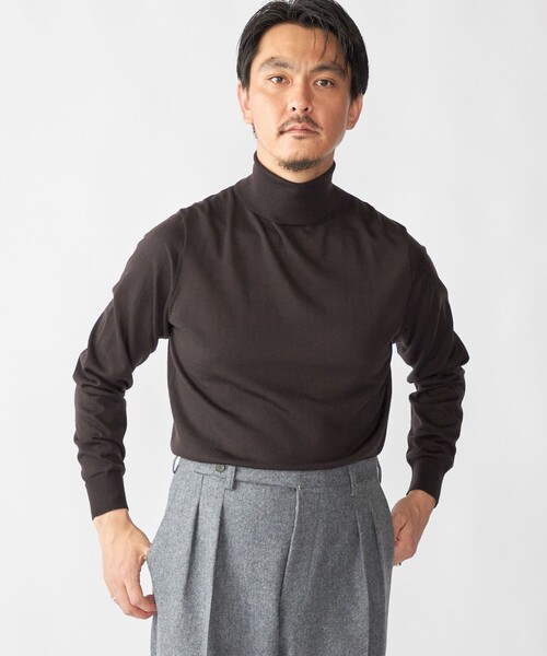 SHIPS（シップス）の「SHIPS:〈手洗い可能〉HANDFRAME 16ゲージ タートルネック プルオーバー ニット（ニット/セーター・メンズ・ネイビー/エンジ/ブラック/ダークグリーン/ブラウン・X-LARGE/LARGE/MEDIUM/SMALL）」の3枚目の写真