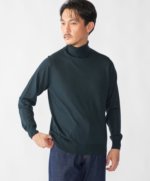 SHIPS（シップス）の「SHIPS:〈手洗い可能〉HANDFRAME 16ゲージ タートルネック プルオーバー ニット（ニット/セーター・メンズ・ネイビー/エンジ/ブラック/ダークグリーン/ブラウン・X-LARGE/LARGE/MEDIUM/SMALL）」の4枚目の写真