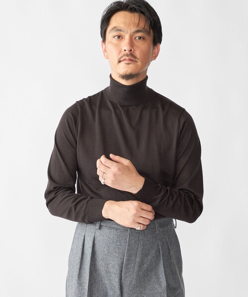 SHIPS(シップス)の「SHIPS:〈手洗い可能〉HANDFRAME 16ゲージ タートルネック プルオーバー ニット(ニット/セーター・メンズ・ネイビー/エンジ/ブラック/ダークグリーン/ブラウン・X-LARGE/LARGE/MEDIUM/SMALL)」の18枚目の写真