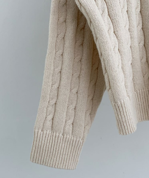 セール】ダブルジップ ケーブルニットカーディガン（ニット/セーター