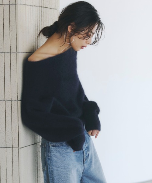 入手困難/新品★アニュアンス ラクーンフォックスオフショルニットプルオーバー アニュアンス anuans ラクーンフォックスオフショルニットプルオーバー