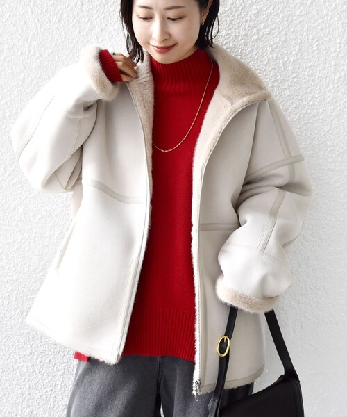 フェイク ムートン ジップ コート（ムートンコート）｜SHIPS（シップス