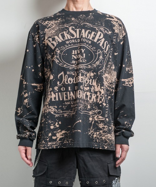 BACKSTAGE PASS（バックステージパス）の「BONZO LS(ボンゾ エルエス)ビッグシルエット クルーネック プリント ロンT（Tシャツ/カットソー・メンズ・ブラック/ダークグレー・FREE）」の11枚目の写真