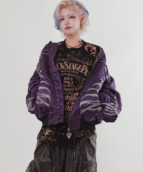 BACKSTAGE PASS（バックステージパス）の「BONZO LS(ボンゾ エルエス)ビッグシルエット クルーネック プリント ロンT（Tシャツ/カットソー・メンズ・ブラック/ダークグレー・FREE）」の7枚目の写真