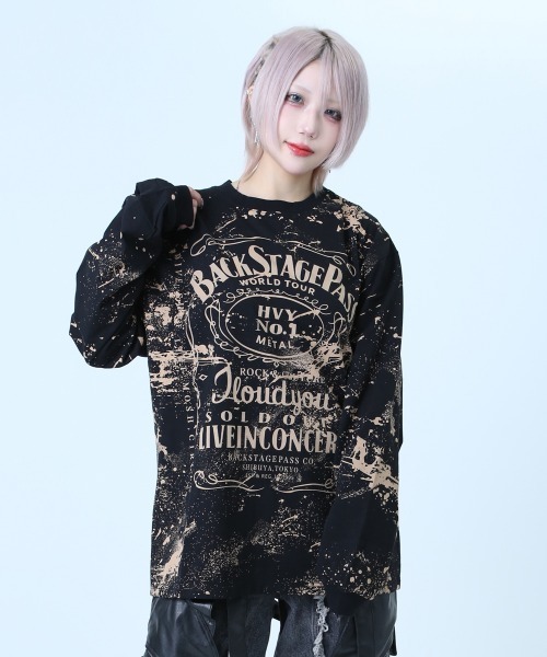 BACKSTAGE PASS（バックステージパス）の「BONZO LS(ボンゾ エルエス)ビッグシルエット クルーネック プリント ロンT（Tシャツ/カットソー・メンズ・ブラック/ダークグレー・FREE）」の20枚目の写真