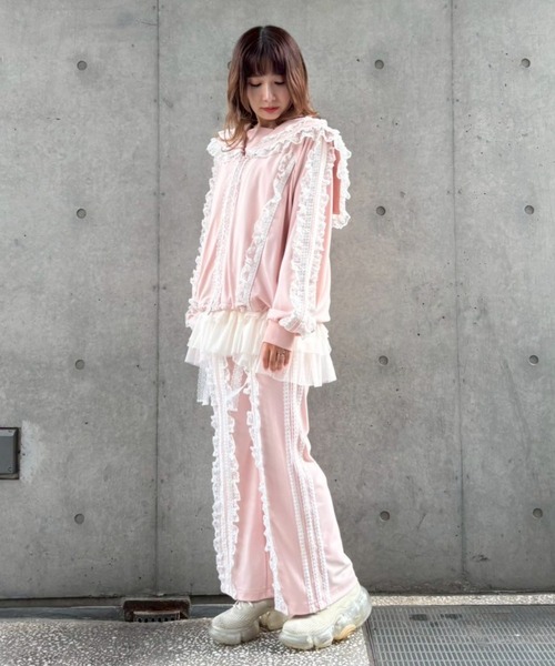 Candy Stripper（キャンディストリッパー）の「FRILL LACY JERSEY ブルゾン（ブルゾン・レディース・ブラック/グレー/ピンク・FREE）」の15枚目の写真