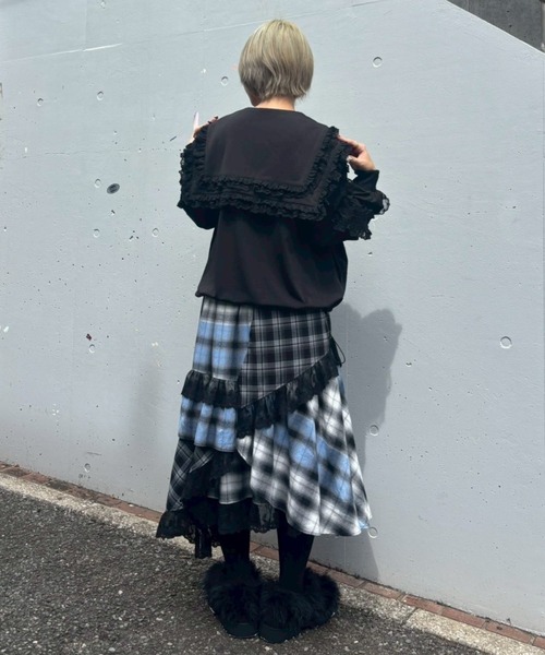 Candy Stripper（キャンディストリッパー）の「FRILL LACY JERSEY ブルゾン（ブルゾン・レディース・ブラック/グレー/ピンク・FREE）」の10枚目の写真