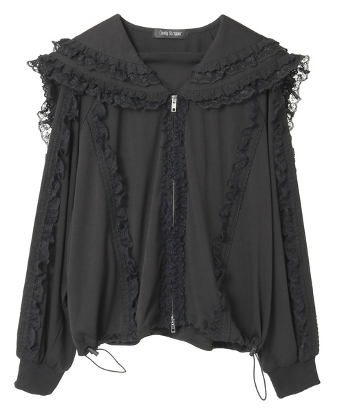 Candy Stripper（キャンディストリッパー）の「FRILL LACY JERSEY ブルゾン（ブルゾン・レディース・ブラック/グレー/ピンク・FREE）」の20枚目の写真