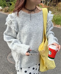 PILIT | 2way サイドフリンジデザインニット(ニット/セーター)