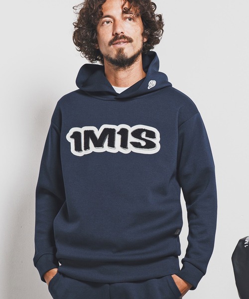 1minute 1second(ワンミニットワンセカンド)の「mpa3958-cardboard hoodie with 1M1S chenille embroidered patch パーカー(1M25F230)(パーカー・メンズ・ネイビー/トップグレー/ブラック・XL/L/M/S)」の8枚目の写真