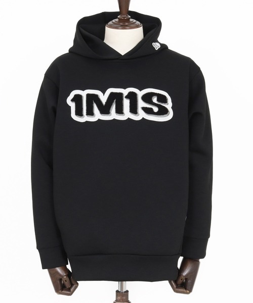 1minute 1second(ワンミニットワンセカンド)の「mpa3958-cardboard hoodie with 1M1S chenille embroidered patch パーカー(1M25F230)(パーカー・メンズ・ネイビー/トップグレー/ブラック・XL/L/M/S)」の18枚目の写真