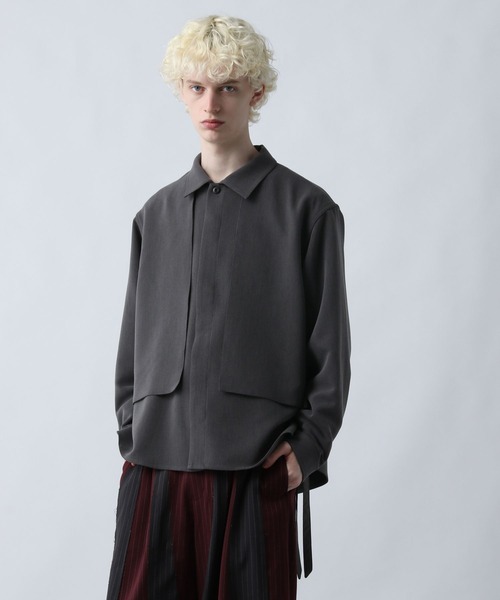 HARE ブラック・グレー 長袖シャツ セール】【SET UP対応】ダブルウィーブフラシコードシャツ(HARE