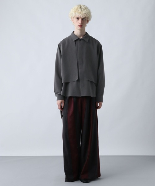 HARE（ハレ）の「【SET UP対応】ダブルウィーブフラシコードシャツ(HARE)（シャツ/ブラウス・メンズ・ブルー/グレー/ブラック・FREE）」の5枚目の写真