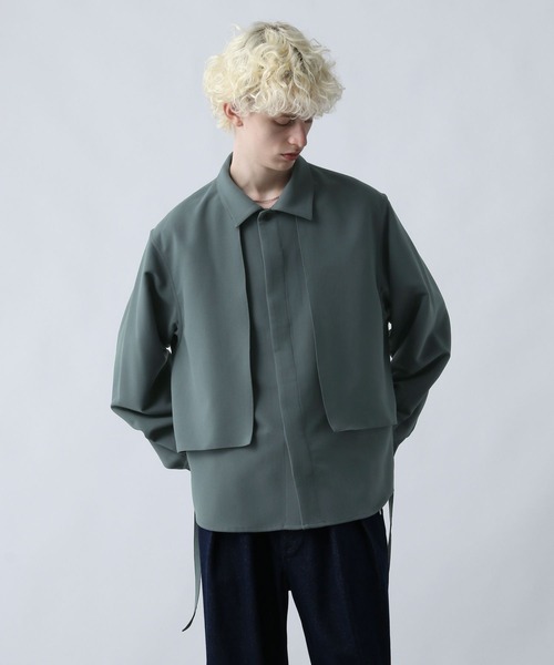 HARE（ハレ）の「【SET UP対応】ダブルウィーブフラシコードシャツ(HARE)（シャツ/ブラウス・メンズ・ブルー/グレー/ブラック・FREE）」の6枚目の写真