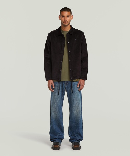 G-STAR（ジースター）の「CORD COACH SWEATER JACKET/コーデュロイコーチジャケット（ブルゾン・メンズ・ダークブラック・X-LARGE/X-SMALL/LARGE/MEDIUM/SMALL）」の3枚目の写真