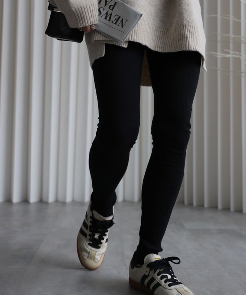 YENNA（イェンナ）の「【ロングリブレギンス/トレンカ】スーパーストレッチ素材（レギンス/スパッツ・レディース・ブラウン/ブラック/グレー/アイボリー・FREE）」の10枚目の写真