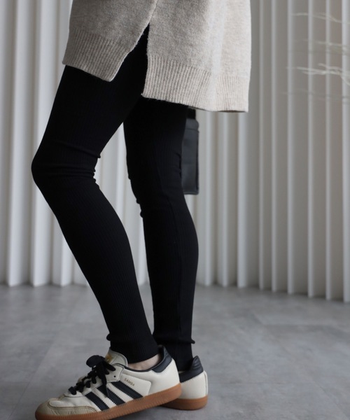 YENNA（イェンナ）の「【ロングリブレギンス/トレンカ】スーパーストレッチ素材（レギンス/スパッツ・レディース・ブラウン/ブラック/グレー/アイボリー・FREE）」の12枚目の写真