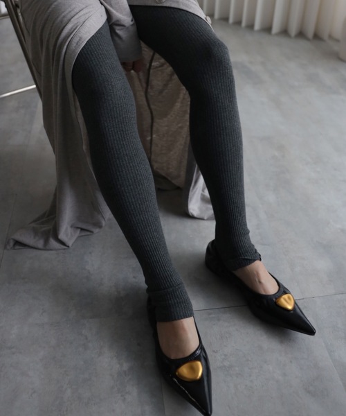 YENNA（イェンナ）の「【ロングリブレギンス/トレンカ】スーパーストレッチ素材（レギンス/スパッツ・レディース・ブラウン/ブラック/グレー/アイボリー・FREE）」の15枚目の写真