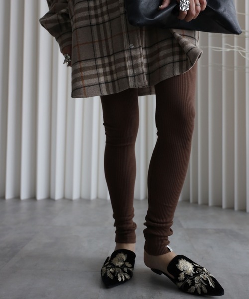 YENNA（イェンナ）の「【ロングリブレギンス/トレンカ】スーパーストレッチ素材（レギンス/スパッツ・レディース・ブラウン/ブラック/グレー/アイボリー・FREE）」の19枚目の写真