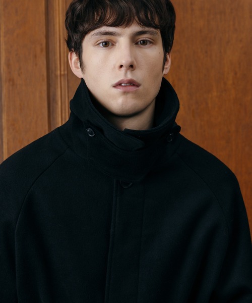 LURAKU】Wool soutien collar long Coat / ウールステンカラーロング