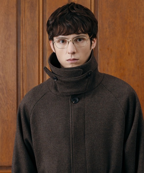 LURAKU】Wool soutien collar long Coat / ウールステンカラーロング