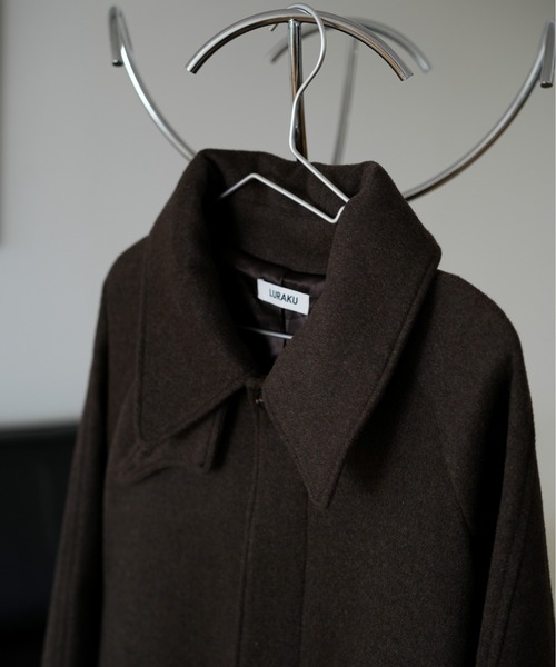 LURAKU ウールステンカラーロングコート LURAKU】Wool soutien collar long Coat / ウールステンカラーロング